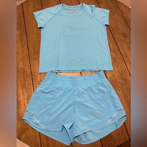 Lululemon Outfit Swiftly Tech Tee & Hotty Hot Shorts